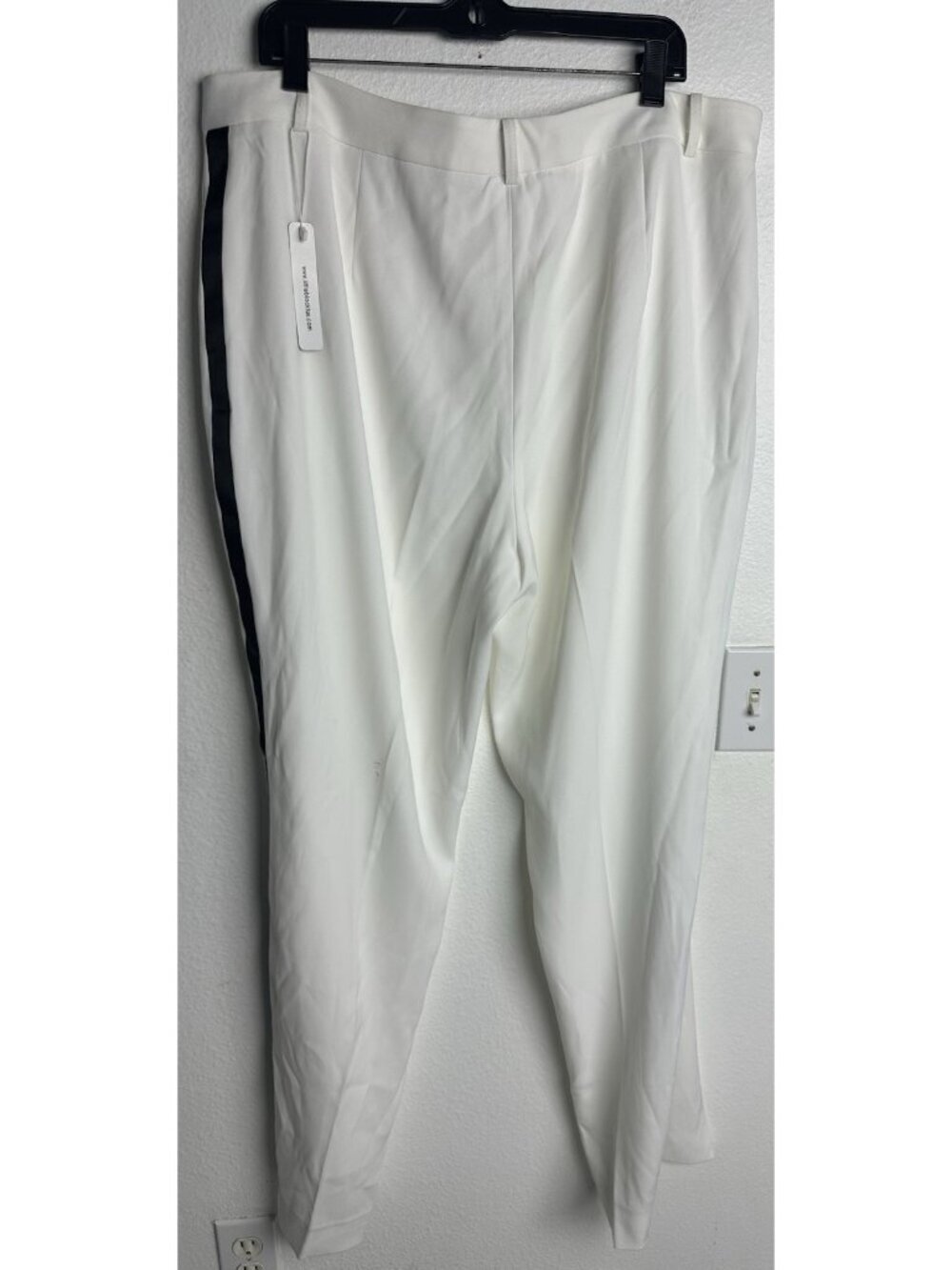 Little Black Tux Women's White Tuxedo Pants Black Side Stripe Size 16 NWT Formal - Picture 3 of 16